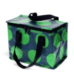 LUNCH BAG GREEN SPOT ON BLUE