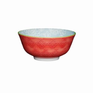 KC STONEWARE FLORAL EMBOSS BOWL