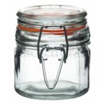 MINI GLASS JARS WITH METAL CLIP TOP RND 120ML