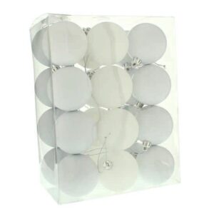 BAUBLE BOX 24PK WHITE 6CM