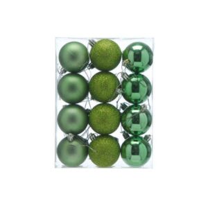 BAUBLE BOX ASST (24) SAGE GREEN 6CM