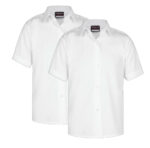 BLOUSE S/S REG FIT WHITE 2PK
