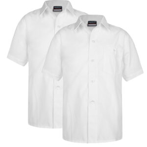 Boys Short Sleeve Shirt Pack of 2 White
